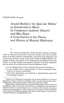 Arnold Bôcklin's 'Im Spiel Der Wellen As Interpreted in Music By