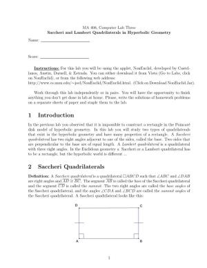 Saccheri and Lambert Quadrilateral in Hyperbolic Geometry