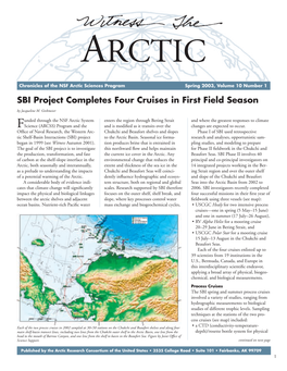 Spring 2003, Volume 10 Number 1 SBI Project Completes Four Cruises in First Field Season by Jacqueline M