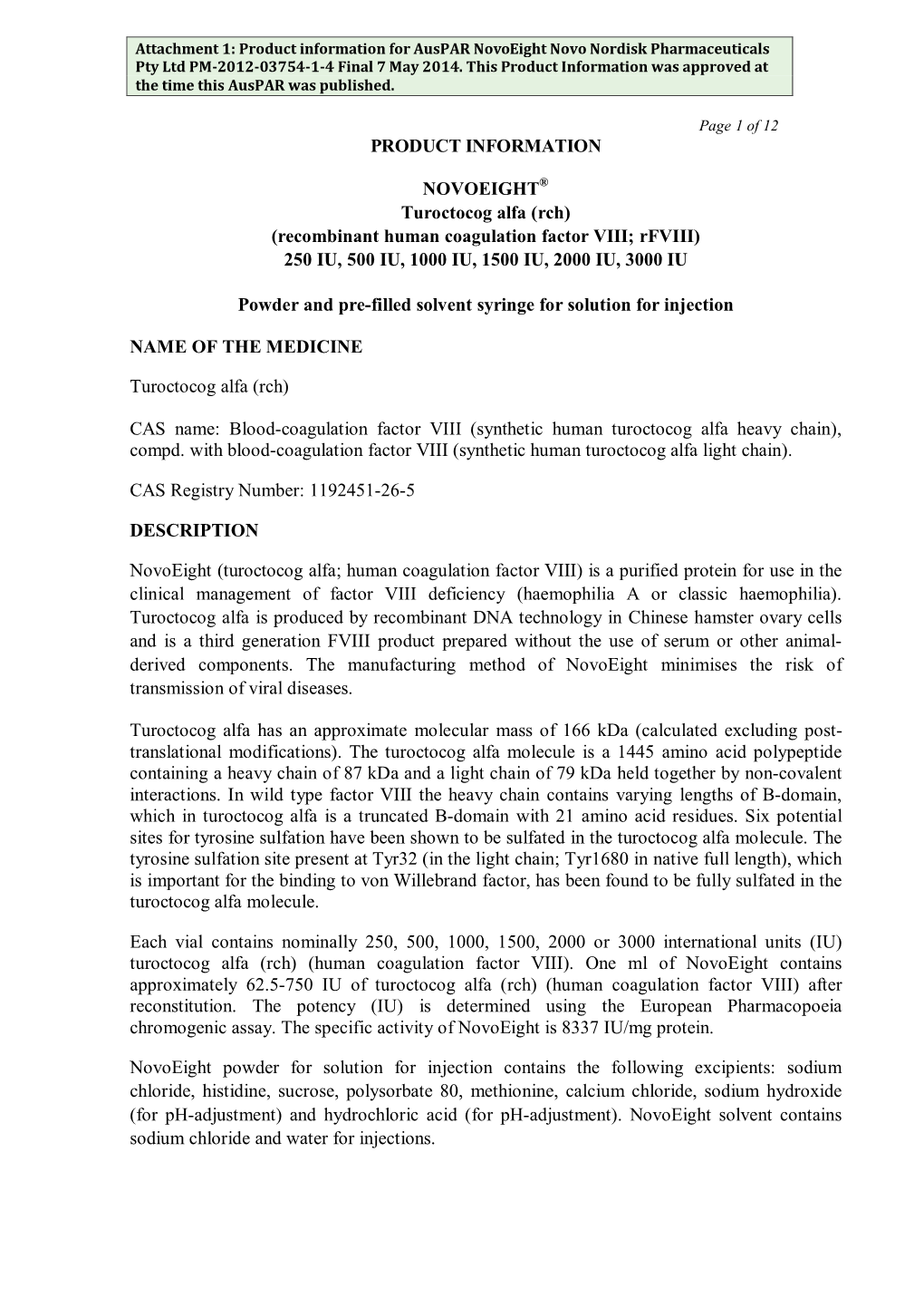 Novoeight Novo Nordisk Pharmaceuticals Pty Ltd PM-2012-03754-1-4 Final 7 May 2014