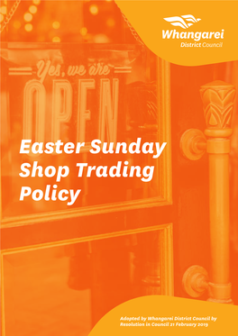 Whangarei District Council Easter Sunday Shop Trading Policy