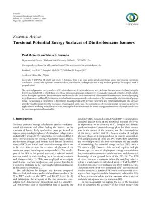 Torsional Potential Energy Surfaces of Dinitrobenzene Isomers