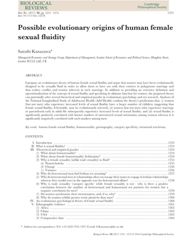 Human Female Sexual Fluidity