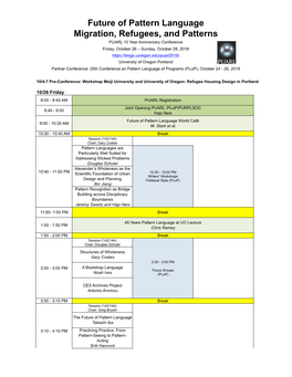 Future of Pattern Language Migration, Refugees, and Patterns