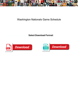 Washington Nationals Game Schedule