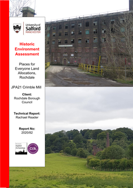 JPA21 Crimble Mill Historic Environment Assessment