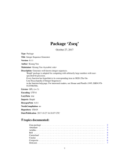 Package 'Zseq'