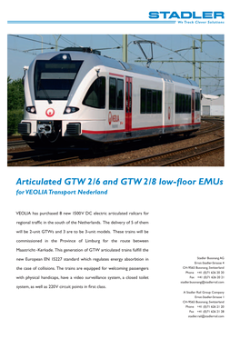 Articulated GTW 2/6 and GTW 2/8 Low-Floor Emus