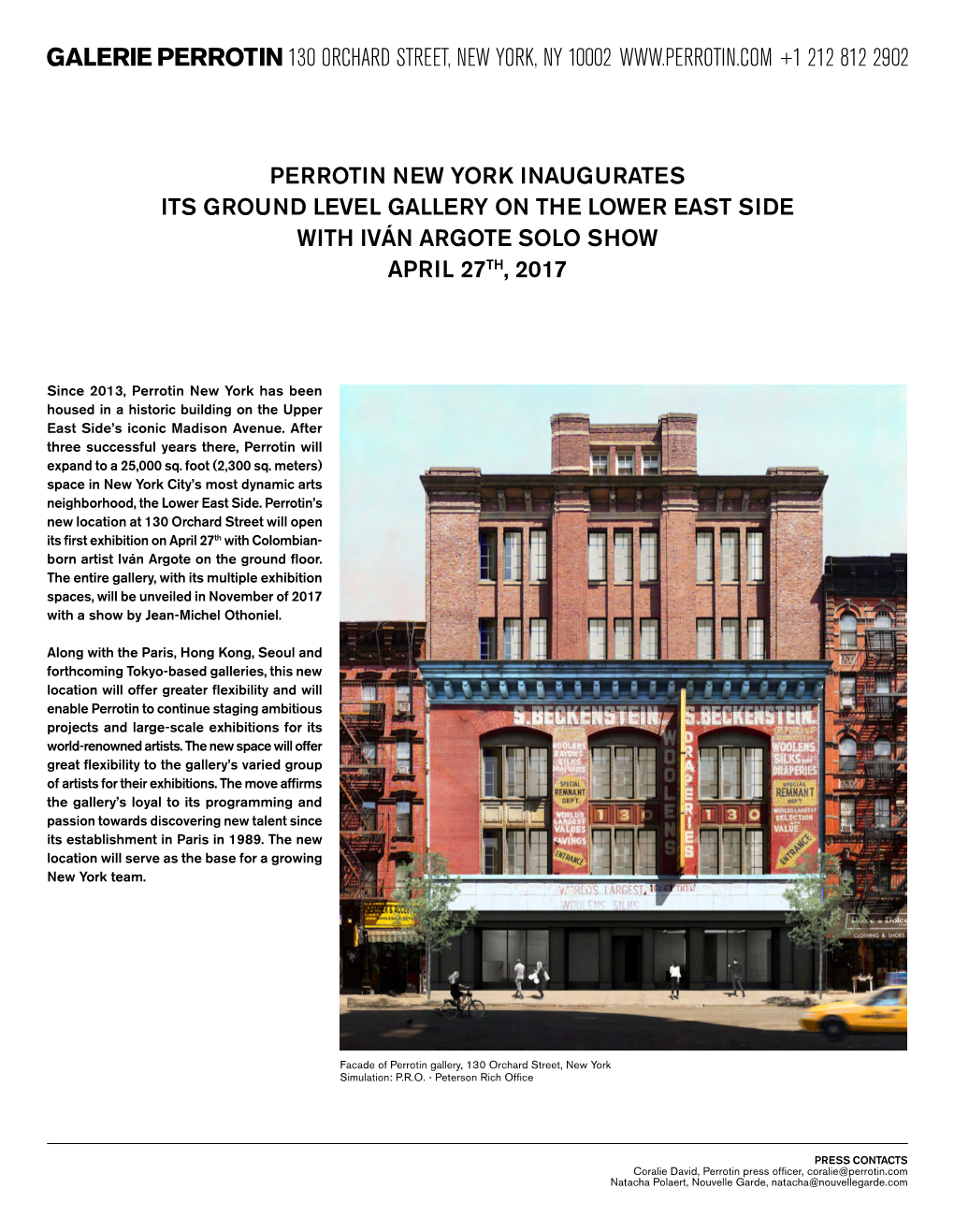 Perrotin New York Inaugurates Its Ground Level Gallery on the Lower East Side with Iván Argote Solo Show April 27Th, 2017