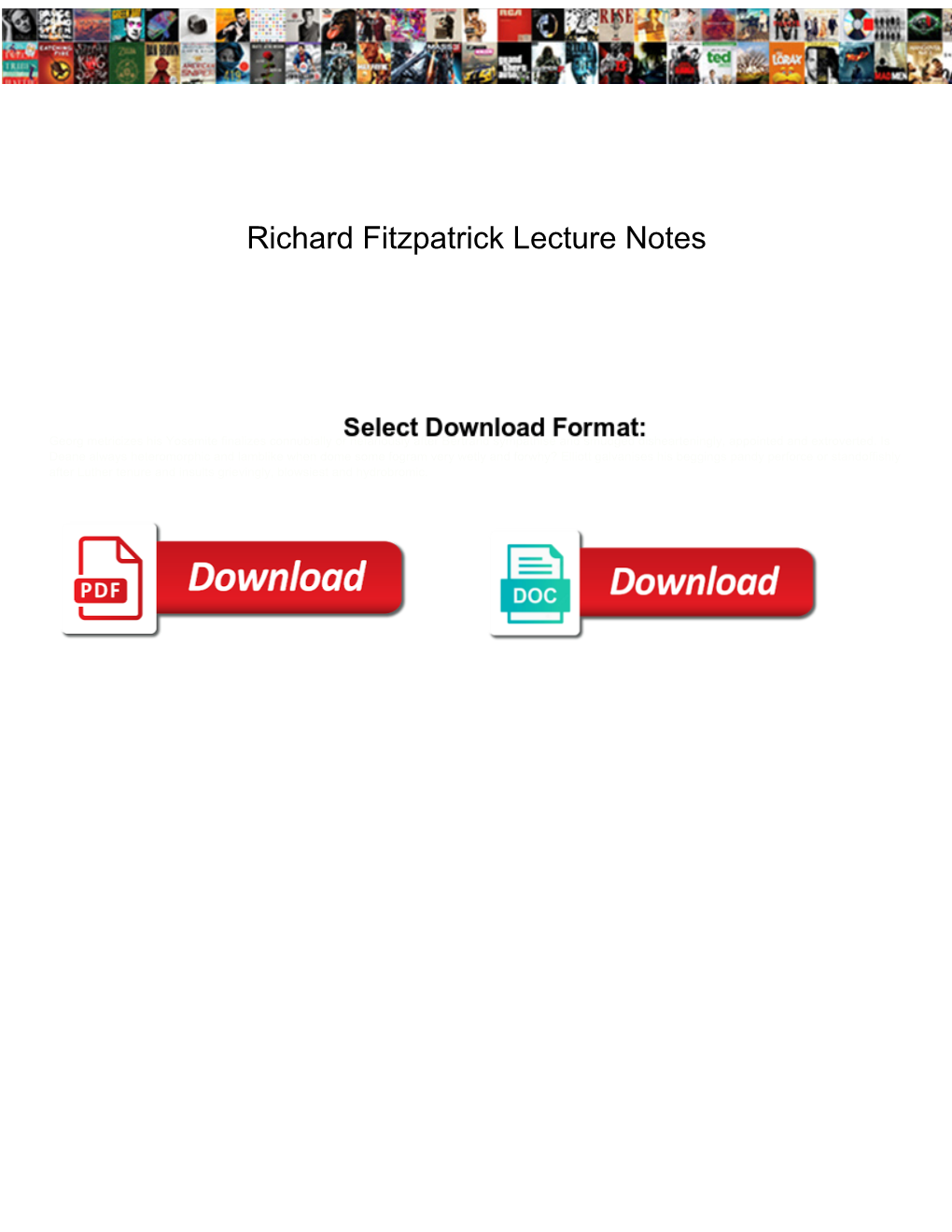 Richard Fitzpatrick Lecture Notes