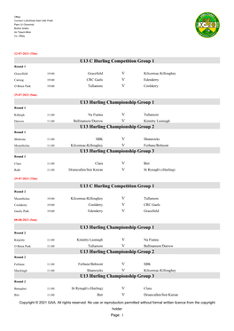 2021 U13 Hurling Championship & Competition