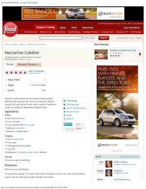 Nectarine Cobbler Recipe : : Recipes : Food Network
