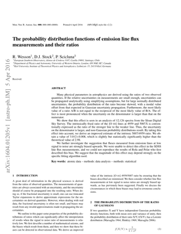 The Probability Distribution Functions of Emission Line Flux Measurements