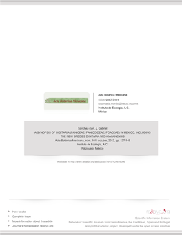 Redalyc.A SYNOPSIS of DIGITARIA (PANICEAE, PANICOIDEAE