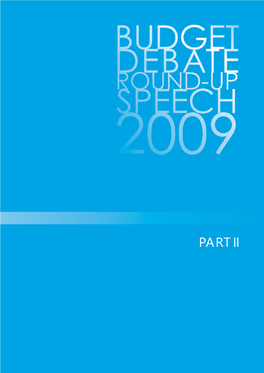 Budget Debate Round-Up Speech 2009