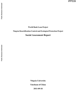 Social Assessment Report Ningxia University
