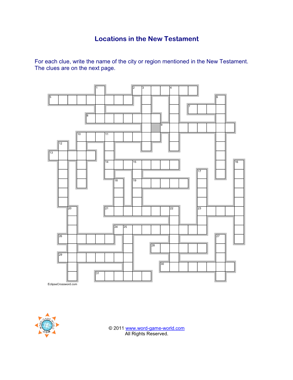 Printable Crossword