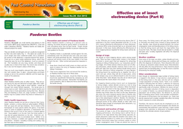 Effective Use of Insect Electrocuting Device (Part II) Paederus Beetles