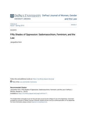 Fifty Shades of Oppression: Sadomasochism, Feminism, and the Law