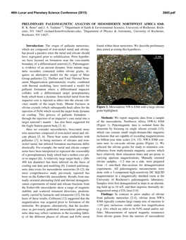 Preliminary Paleomagnetic Analysis of Mesosiderite Northwest Africa 8368