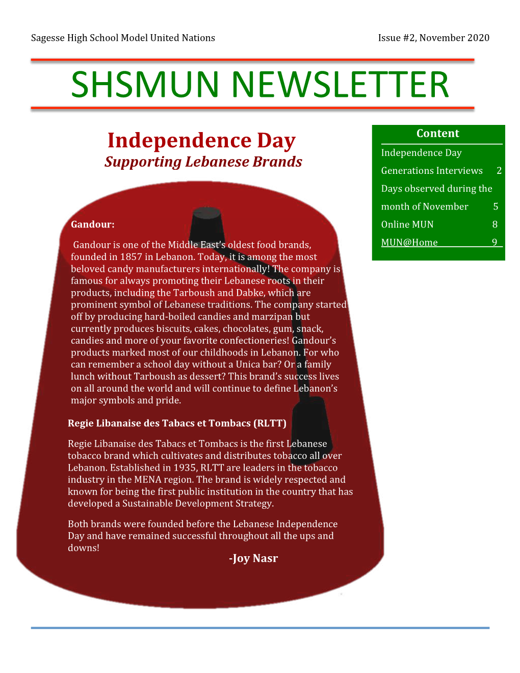 SHSMUN21 Newsletter November Issue
