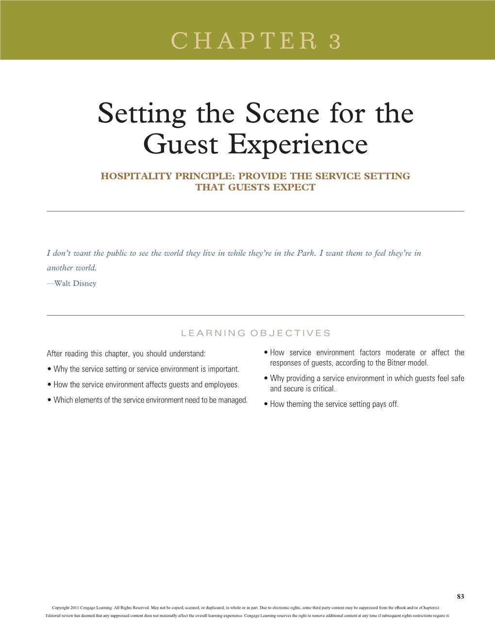 Setting the Scene for the Guest Experience