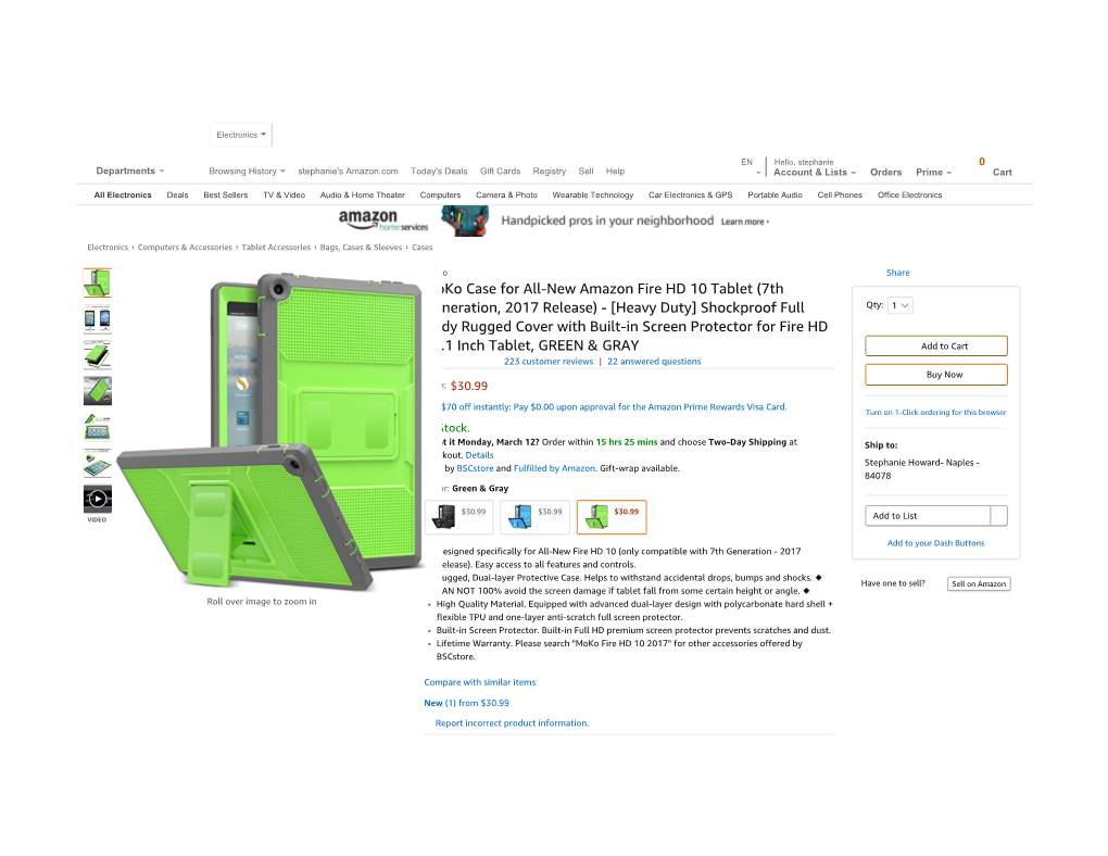 Amazon.Com: Moko Case for All-New Amazon Fire HD 10 Tablet (7Th