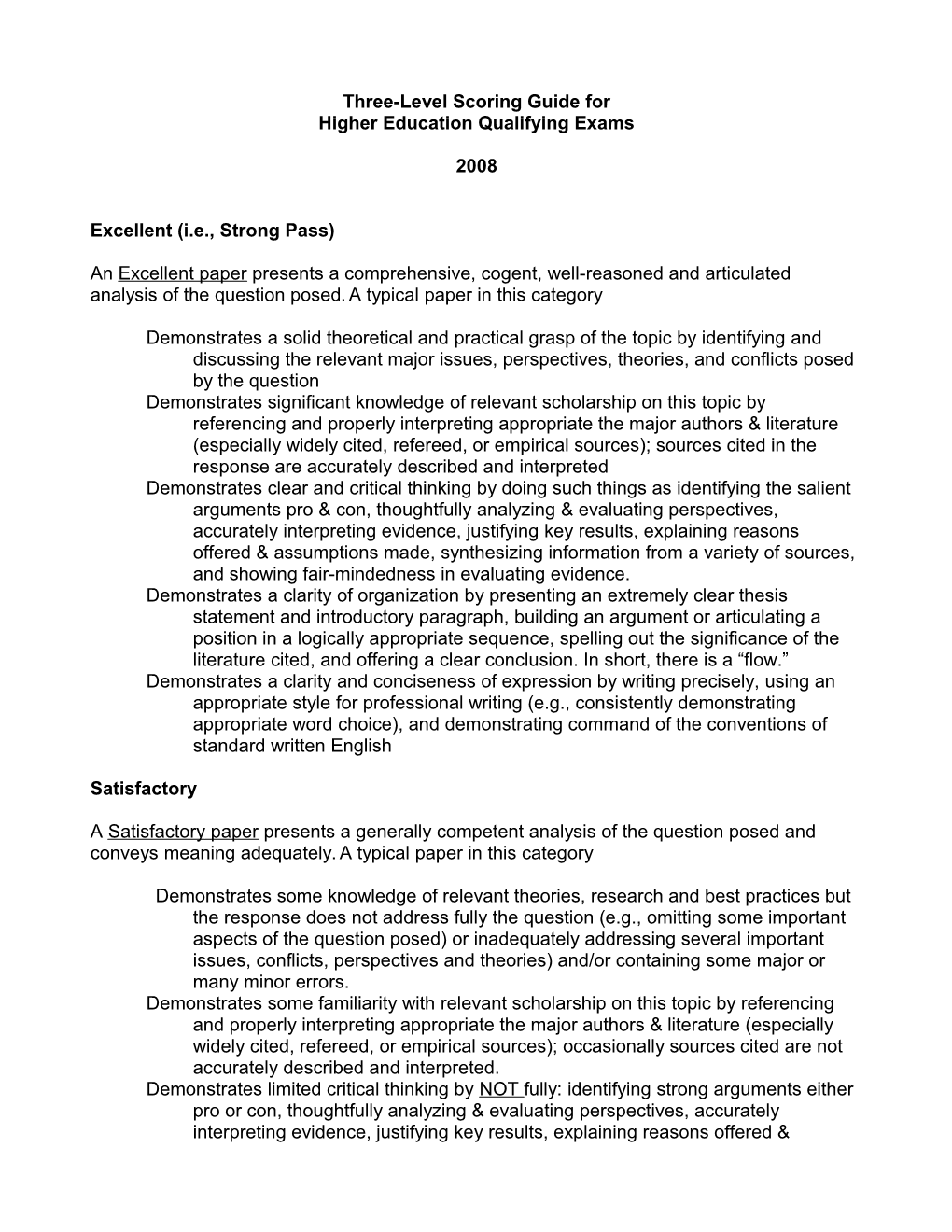 Scoring Guides Used on the Graduate Record Exam