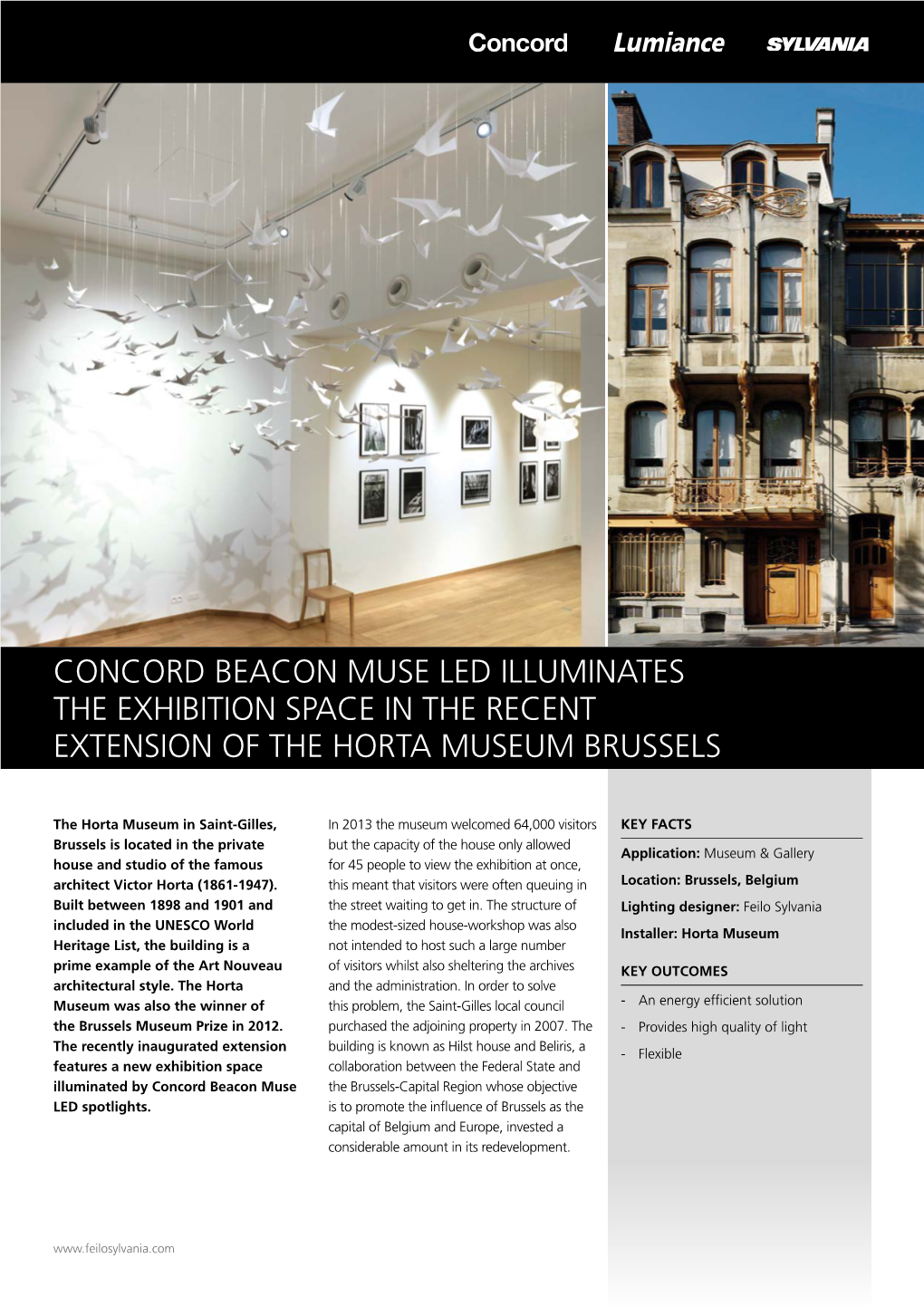 Concord Beacon Muse Led Illuminates the Exhibition Space in the Recent Extension of the Horta Museum Brussels