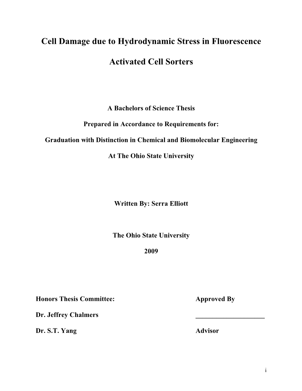 Cell Damage Due to Hydrodynamic Stress in Fluorescence Activated Cell Sorters