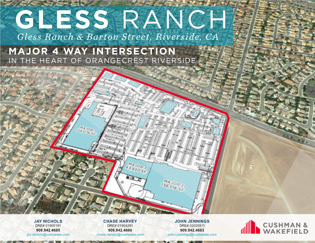 GLESS RANCH Gless Ranch & Barton Street, Riverside, CA MAJOR 4 WAY INTERSECTION in the HEART of ORANGECREST RIVERSIDE