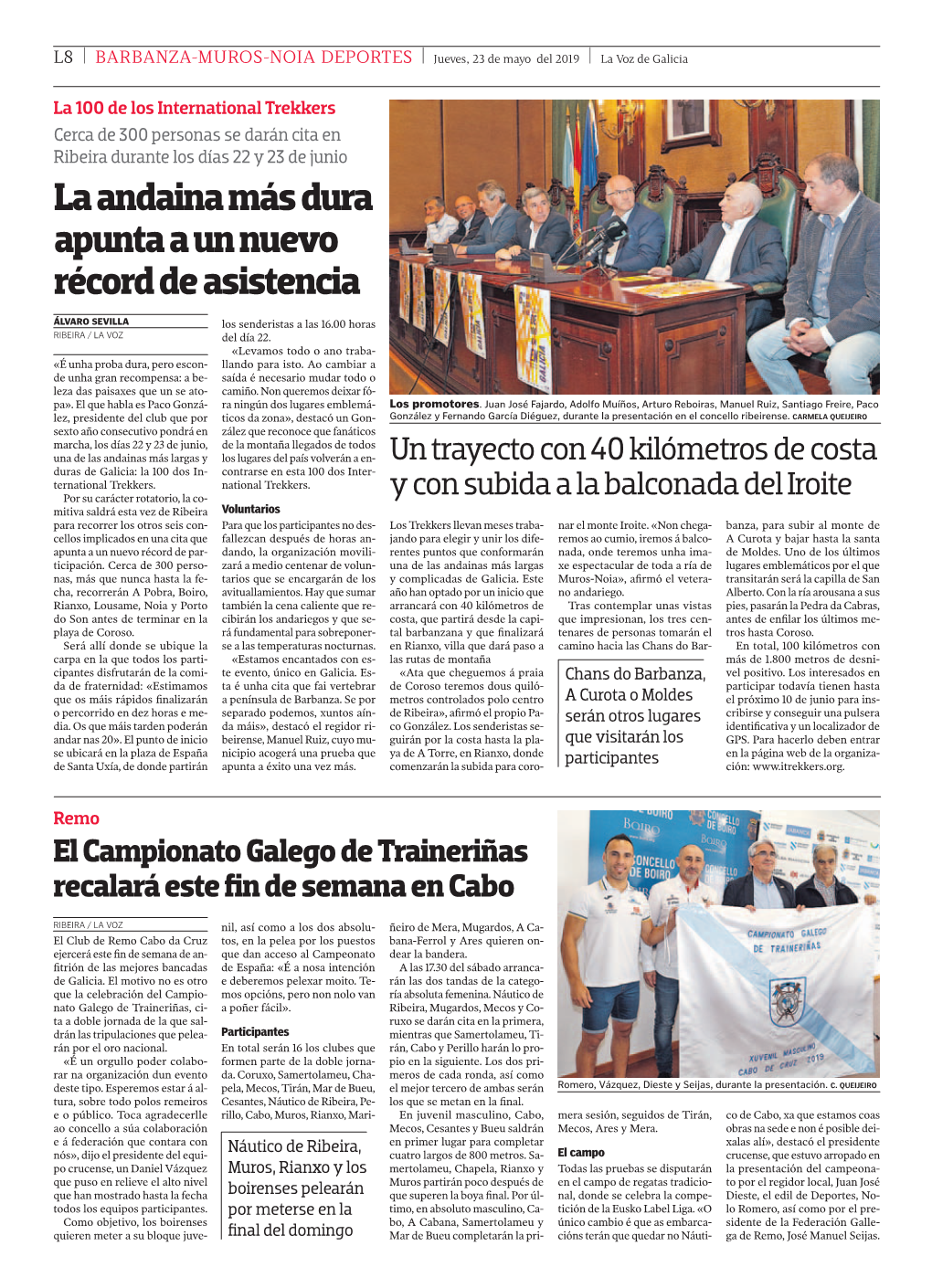 2019/05/23. La Voz De Galicia. Edición Barbanza. Folio: 8. PDF