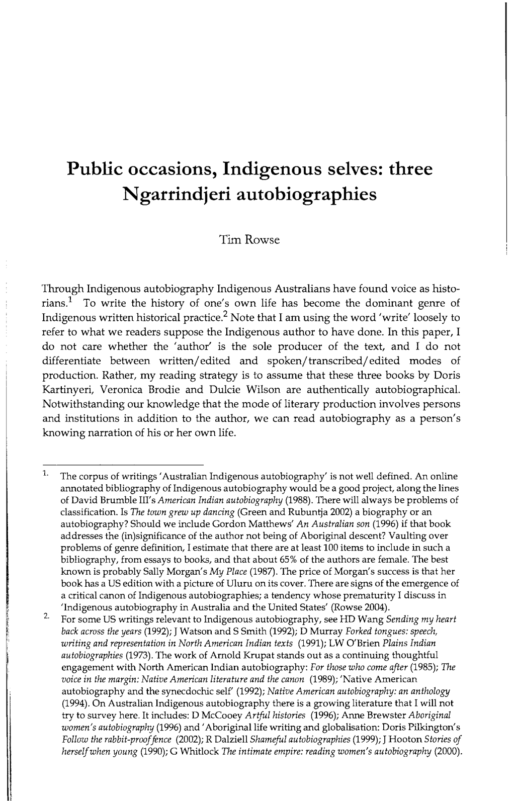 Three Ngarrindjeri Autobiographies