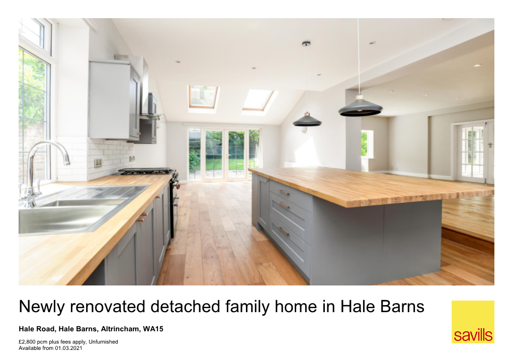 Newly Renovated Detached Family Home in Hale Barns Facing Garden