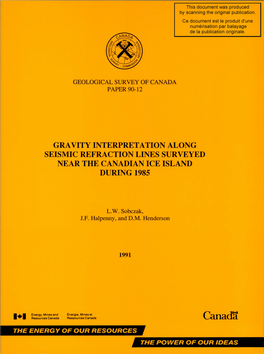 Gravity Interpretation Along Seismic Refraction Lines Surveyed Near the Canadian Ice Island During 1985