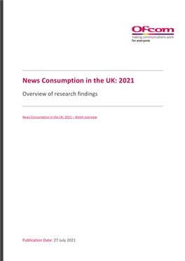 News Consumption in the UK: 2021 Overview of Research Findings