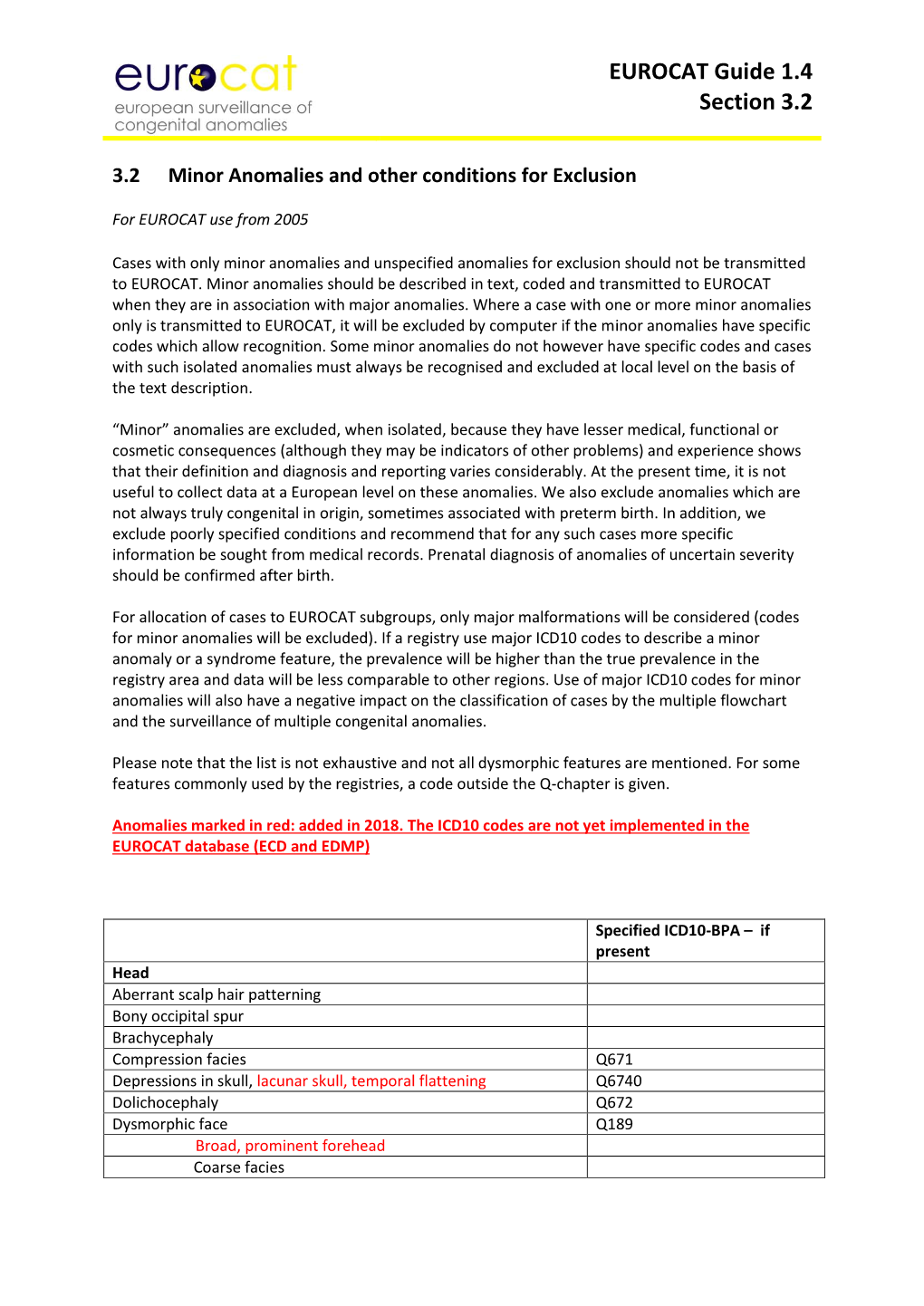 EUROCAT Guide 1.4 Section 3.2