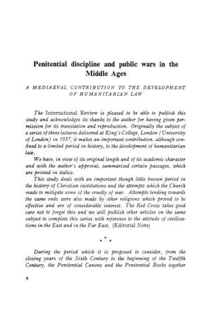 Penitential Discipline and Public Wars in the Middle Ages: a Mediaeval