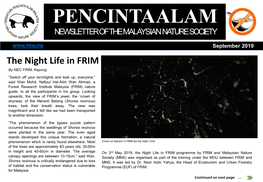 Pencintaalam Newsletter of the Malaysian Nature Society