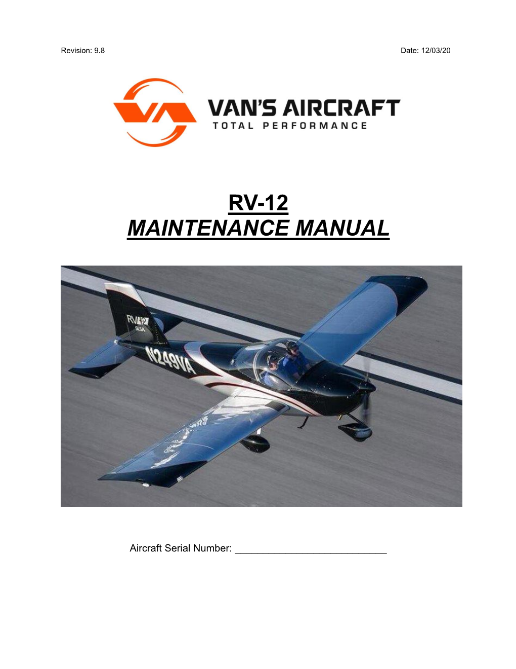 Rv-12 Maintenance Manual