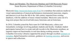 FAB-Musiconis Indexing Workshops New York April-May 2019