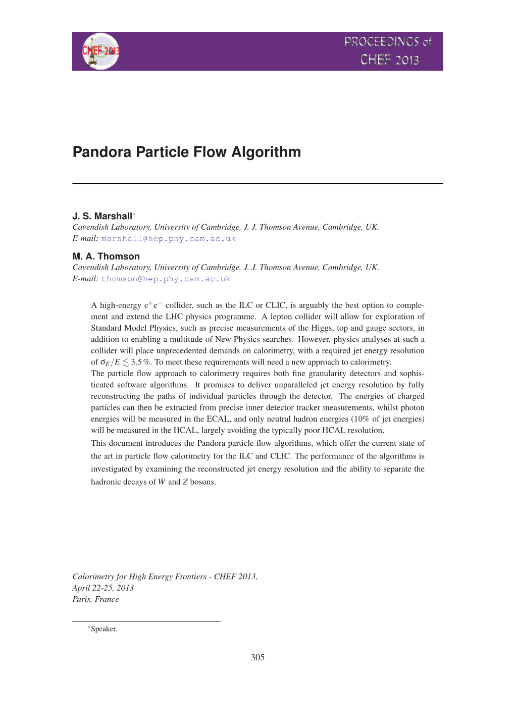 Pandora Particle Flow Algorithm