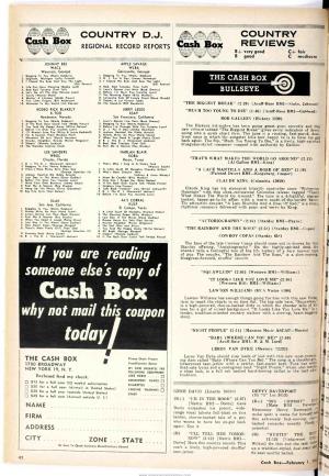 Cash Box REGIONAL RECORD REPORTS Cask Box REVIEWS .E
