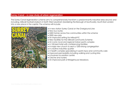 Surrey Canal – a Case Study of Urban Regeneration