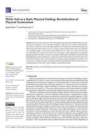 White Nail As a Static Physical Finding: Revitalization of Physical Examination