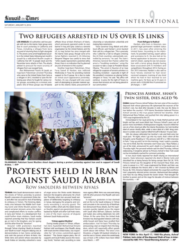 Protests Held in Iran Against Saudi Arabia