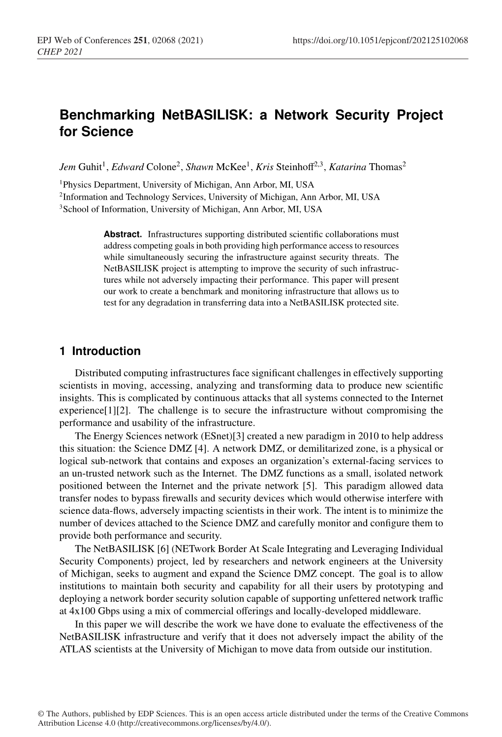 Benchmarking Netbasilisk: a Network Security Project for Science