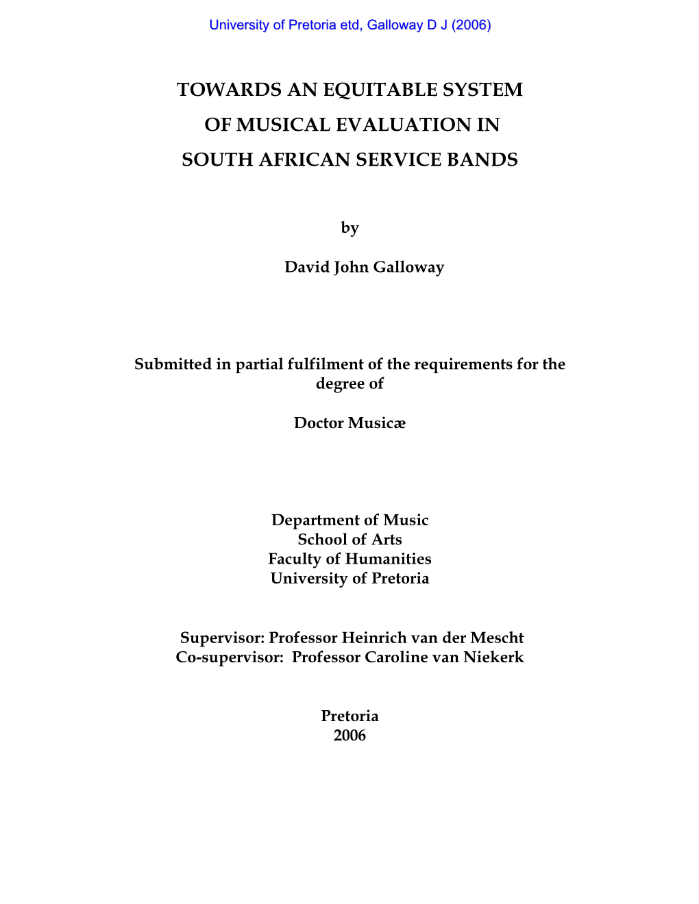 Towards an Equitable System of Musical Evaluation in South African