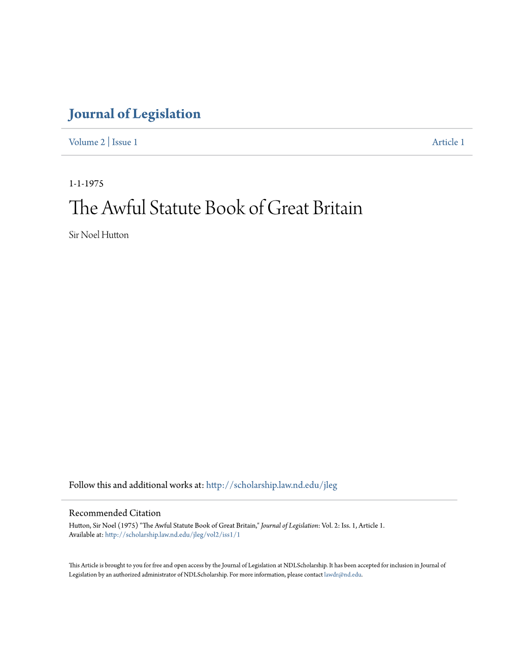 The Awful Statute Book of Great Britain*