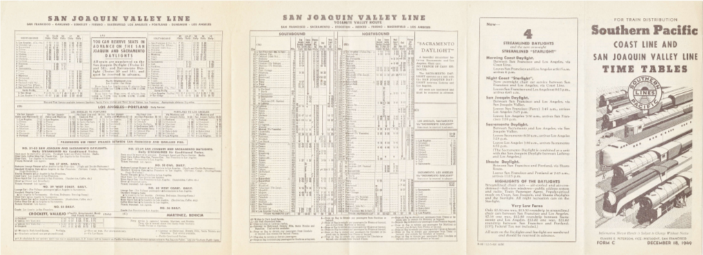 Southern Pacific 51 51-53 59 57 55 (Al 62 W4r42 56 Ed , to SOUTHBOUND NORTHBOUND NO Lit HOOUND Daily Daily Daily Daily Daily SOUTHBOUND I Daily